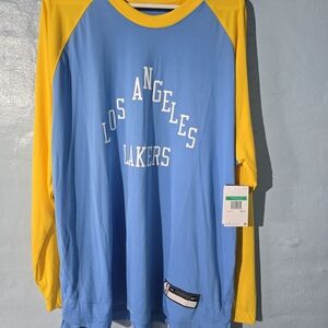 Nike Blue and Yellow Lakers Long Sleeve Shirt